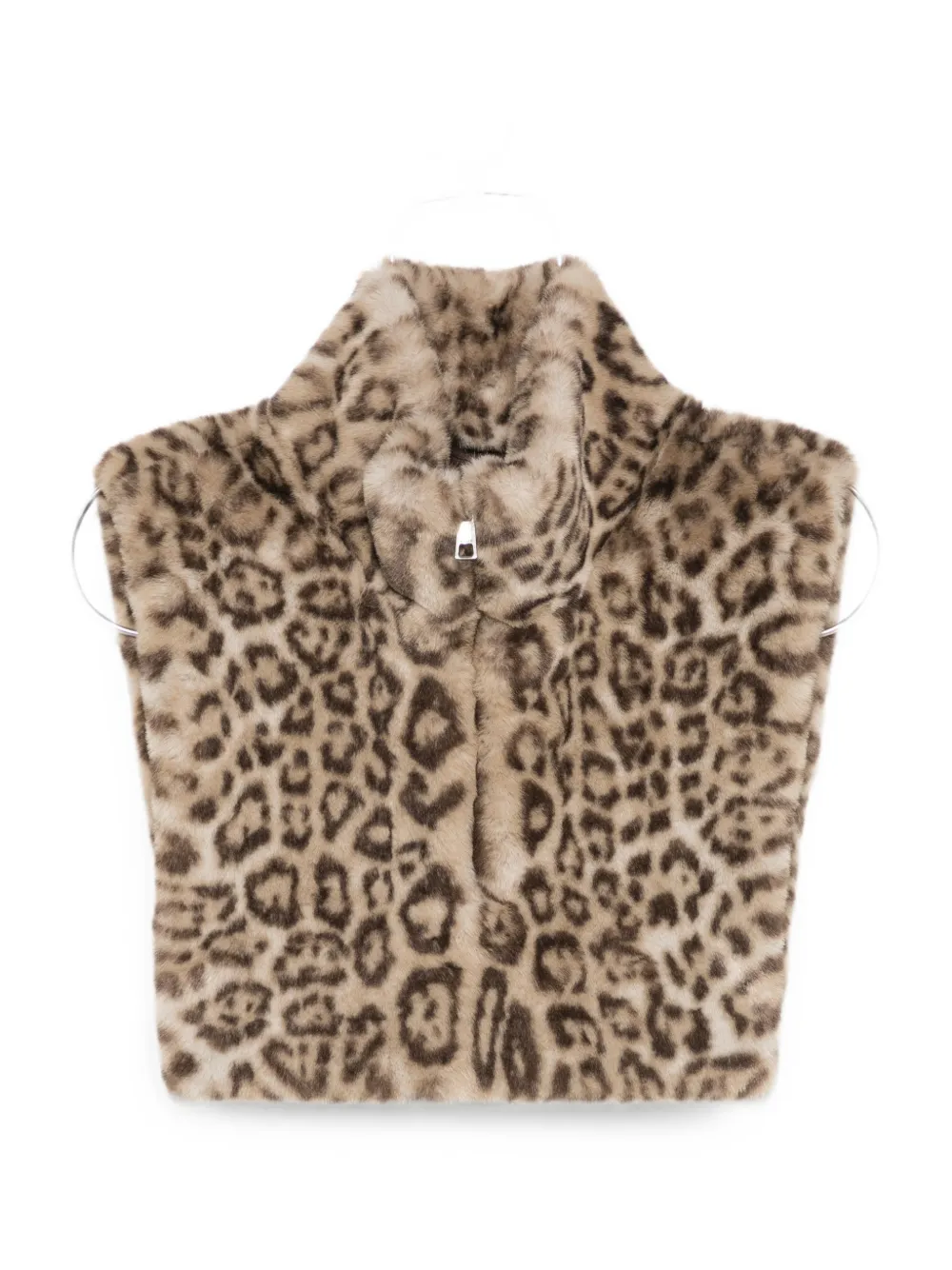 Apparis leopard-print zip-up cape - Nude