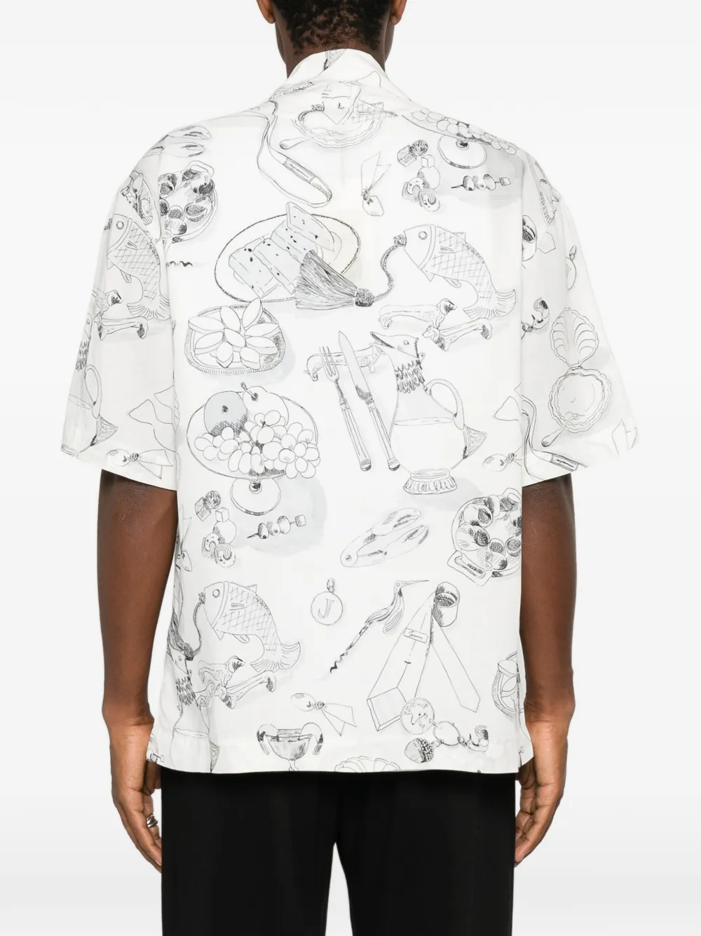 Jacquemus Overhemd met korte mouwen en illustratieve print Wit