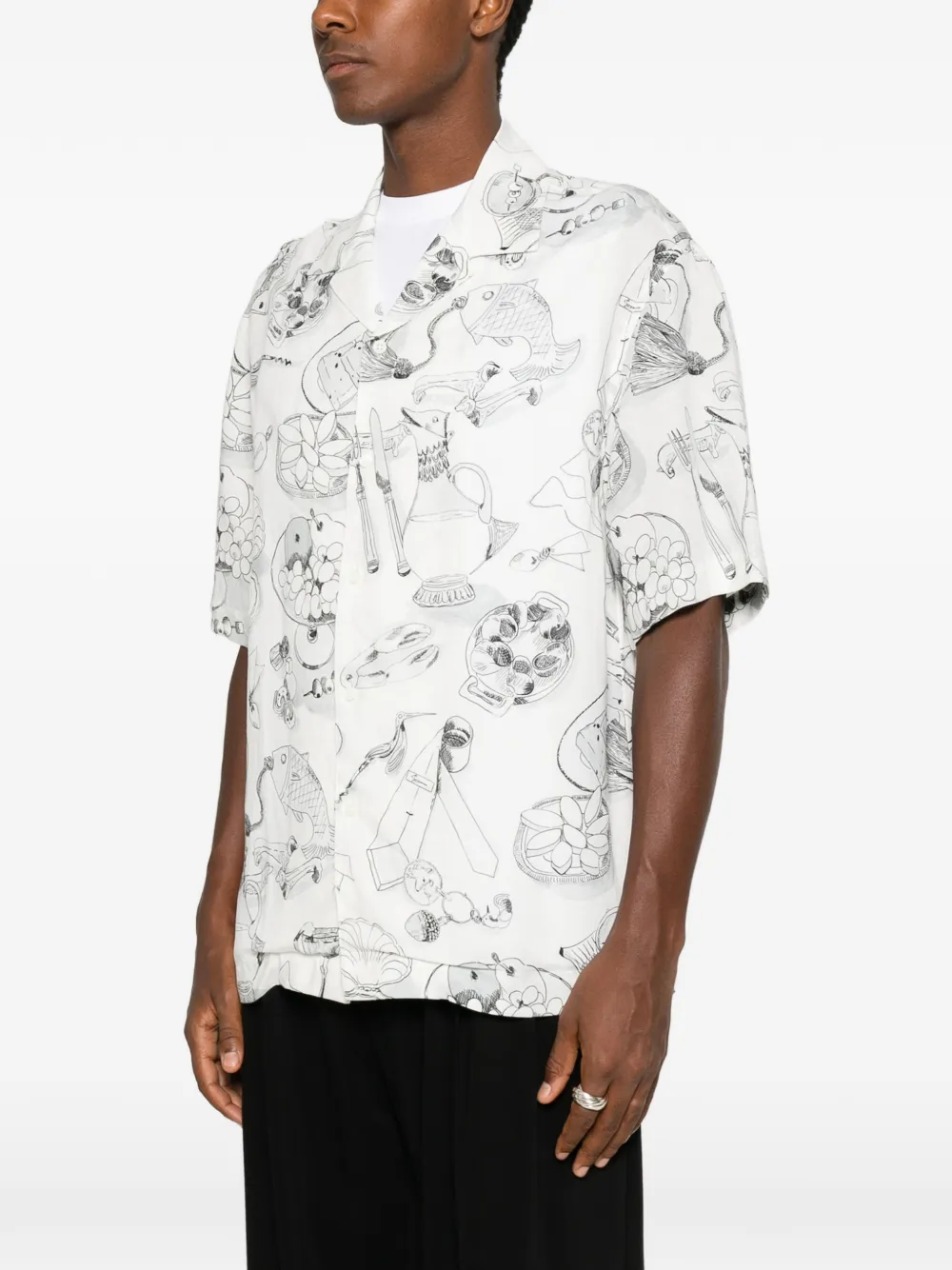 Jacquemus illustrative-print short-sleeve Shirt | White | FARFETCH