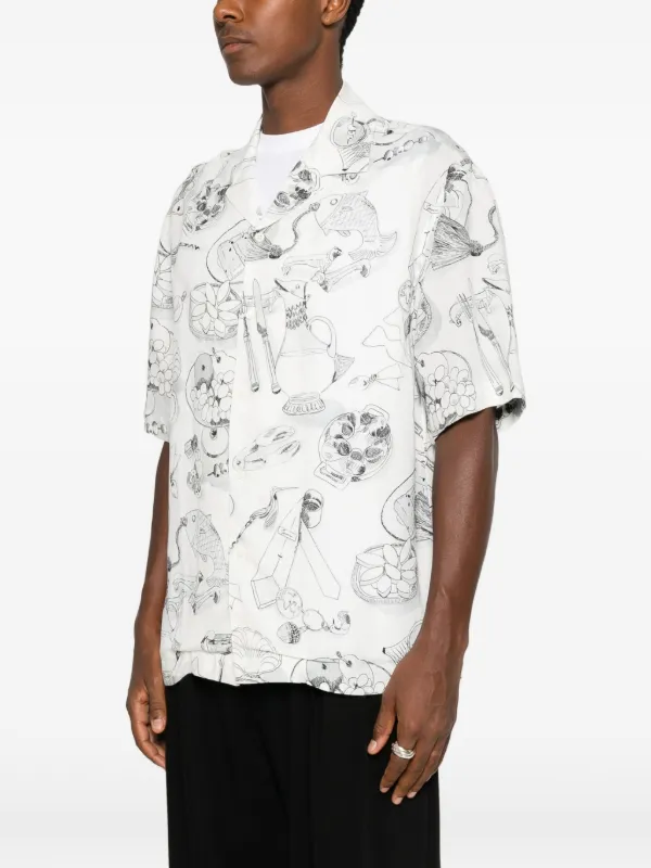 Jacquemus illustrative-print short-sleeve Shirt | White | FARFETCH