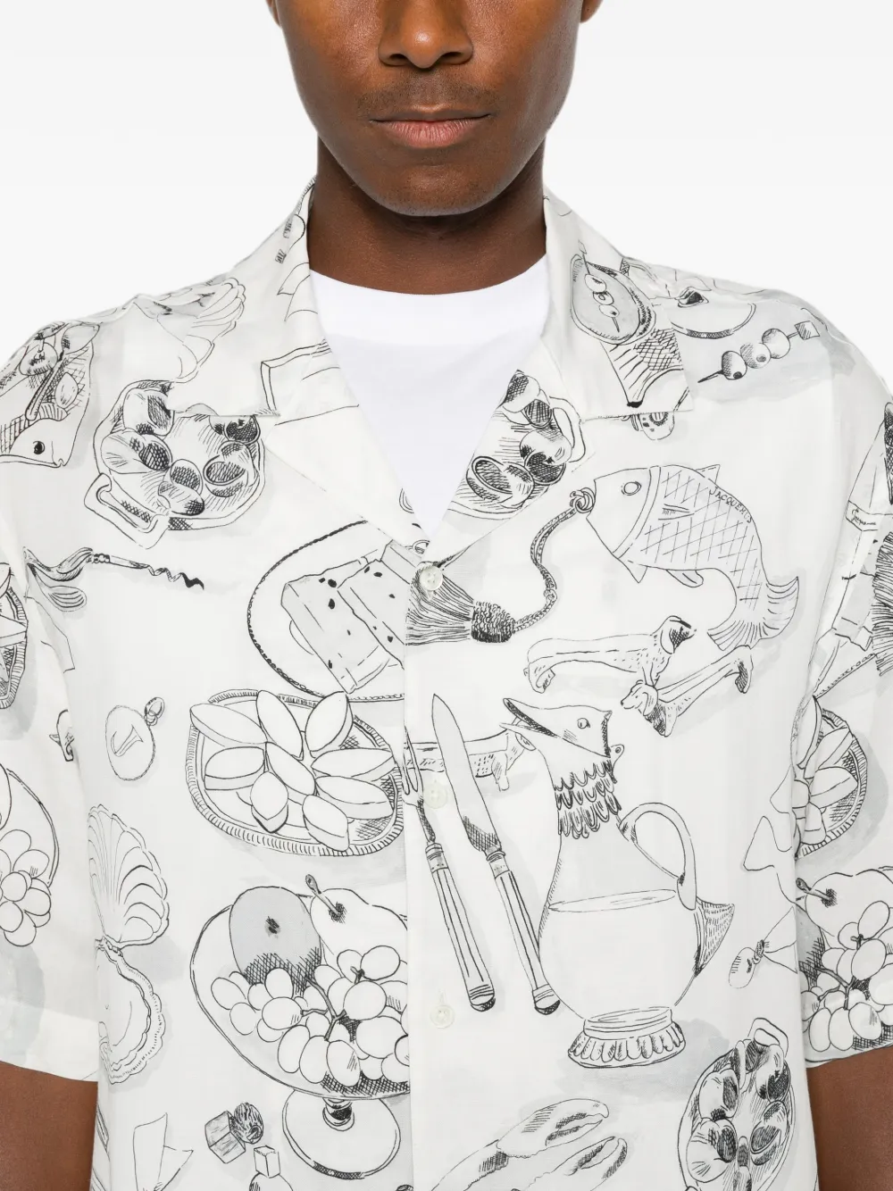 Jacquemus illustrative-print short-sleeve Shirt | White | FARFETCH