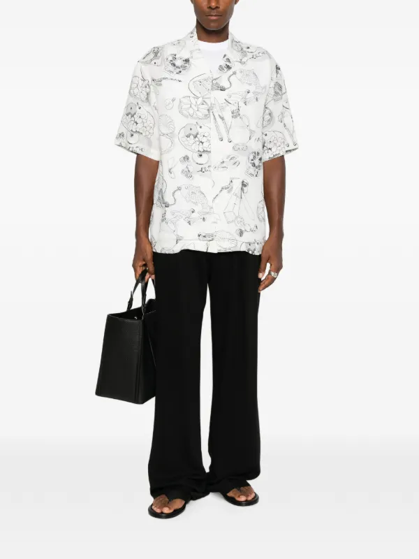 Jacquemus illustrative-print short-sleeve Shirt | White | FARFETCH