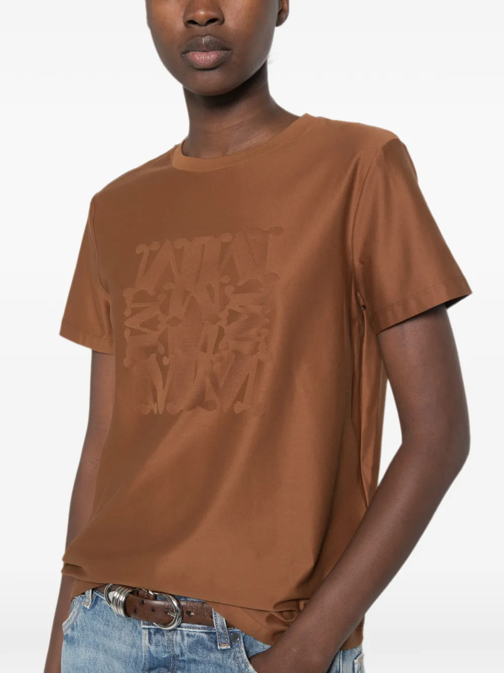 Max Mara Panfilo T-shirt met korte mouwen en logoprint Bruin