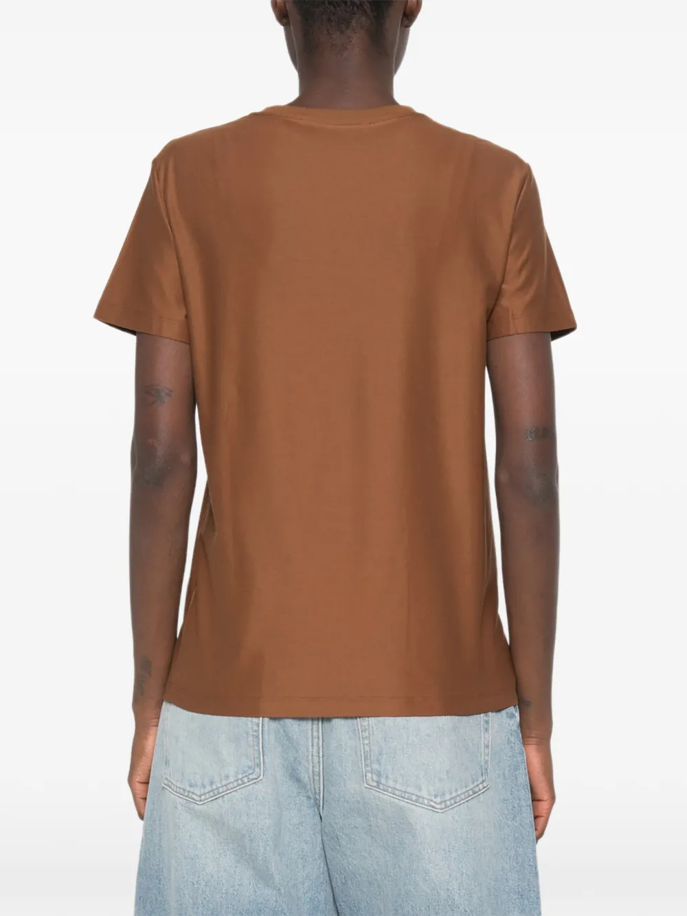 Max Mara Panfilo T-shirt met korte mouwen en logoprint Bruin