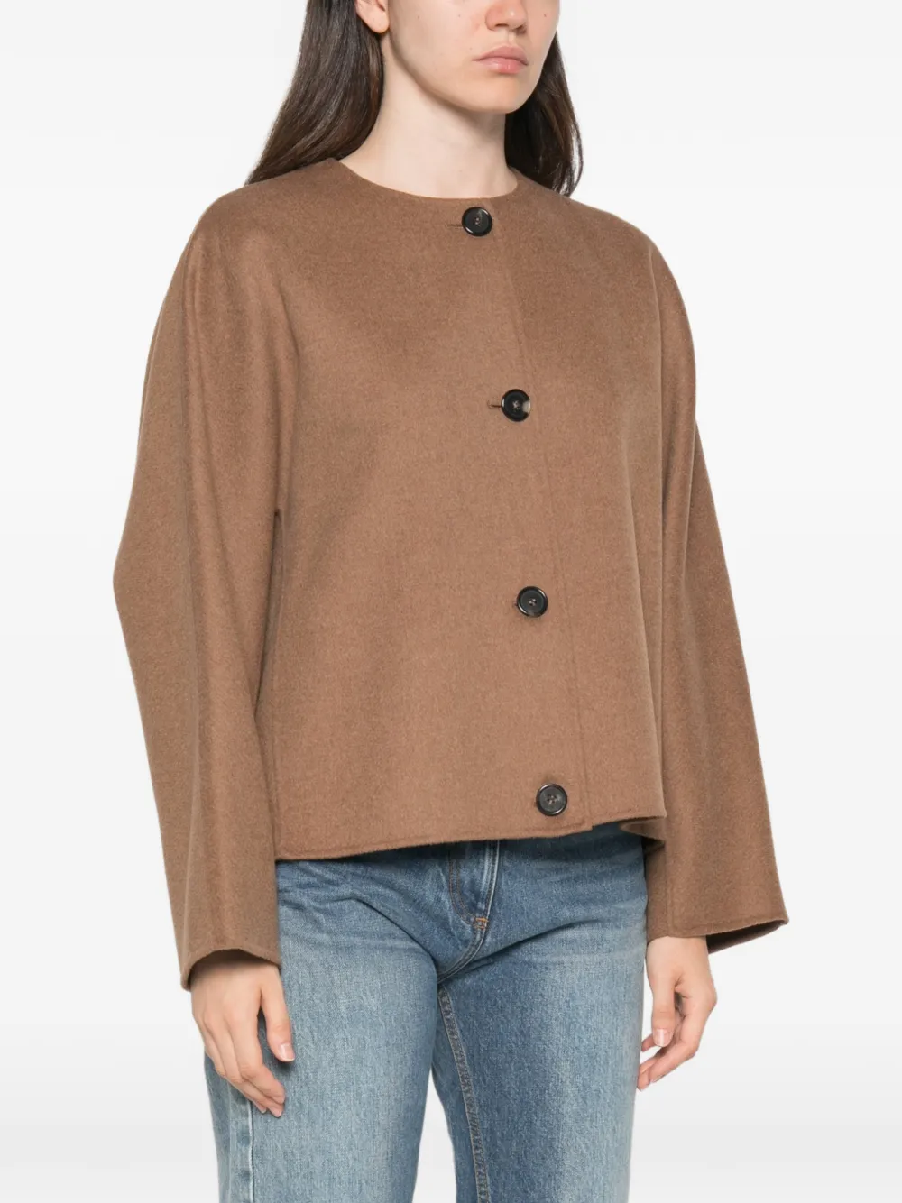 'S Max Mara Button-up jack met sjaaldetail Bruin