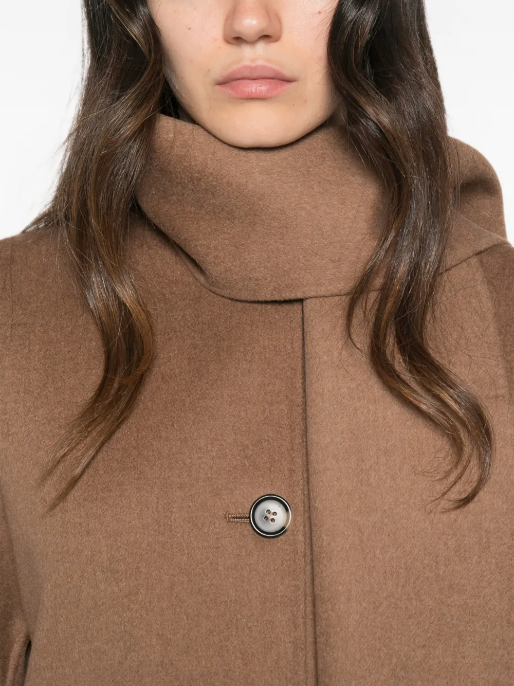 'S Max Mara Button-up jack met sjaaldetail Bruin