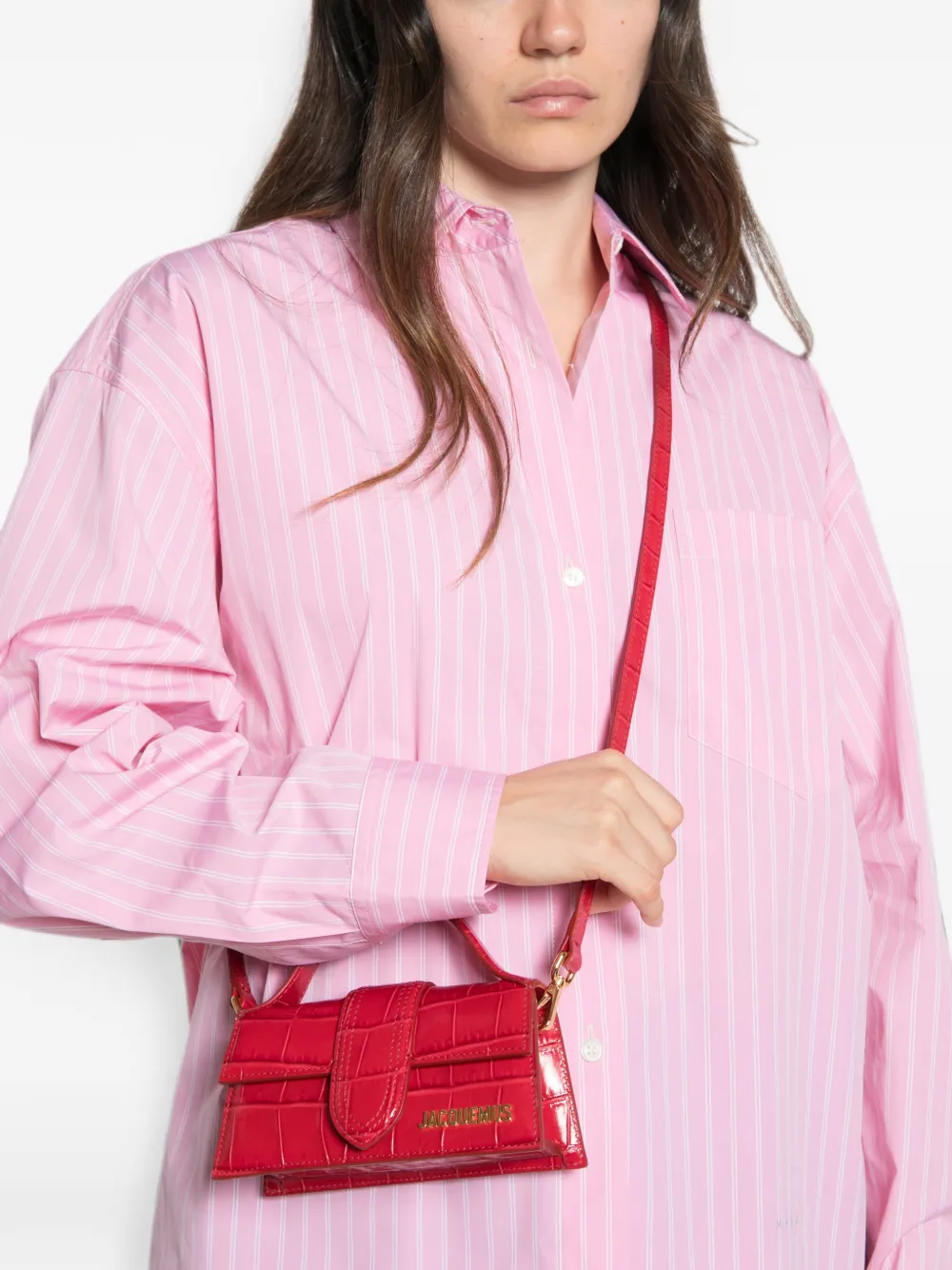 Jacquemus Le Bambino leren tas Rood
