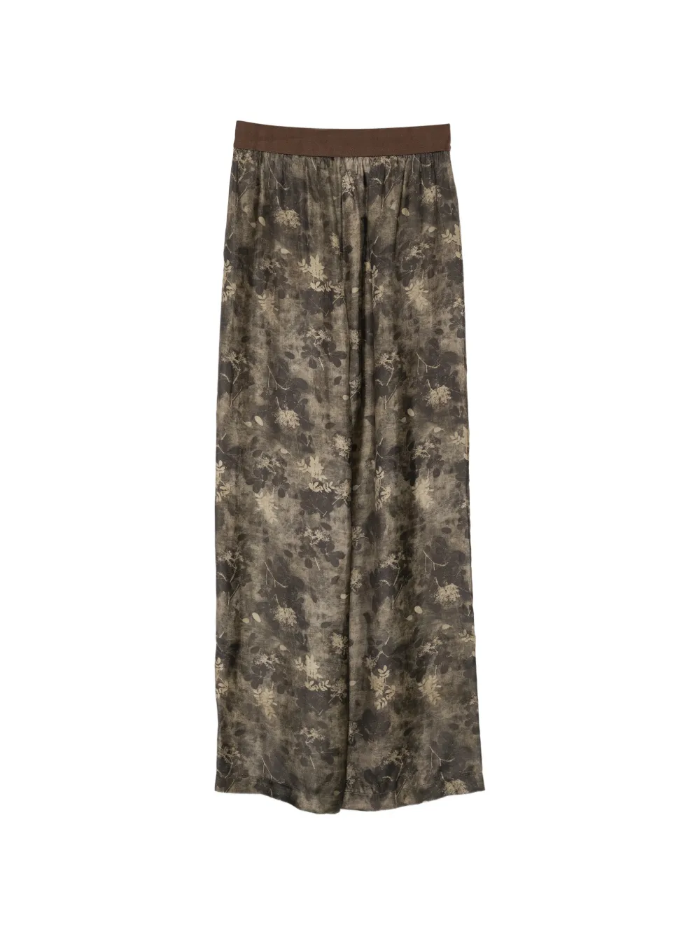 Uma Wang floral-print wide-leg trousers - Marrone