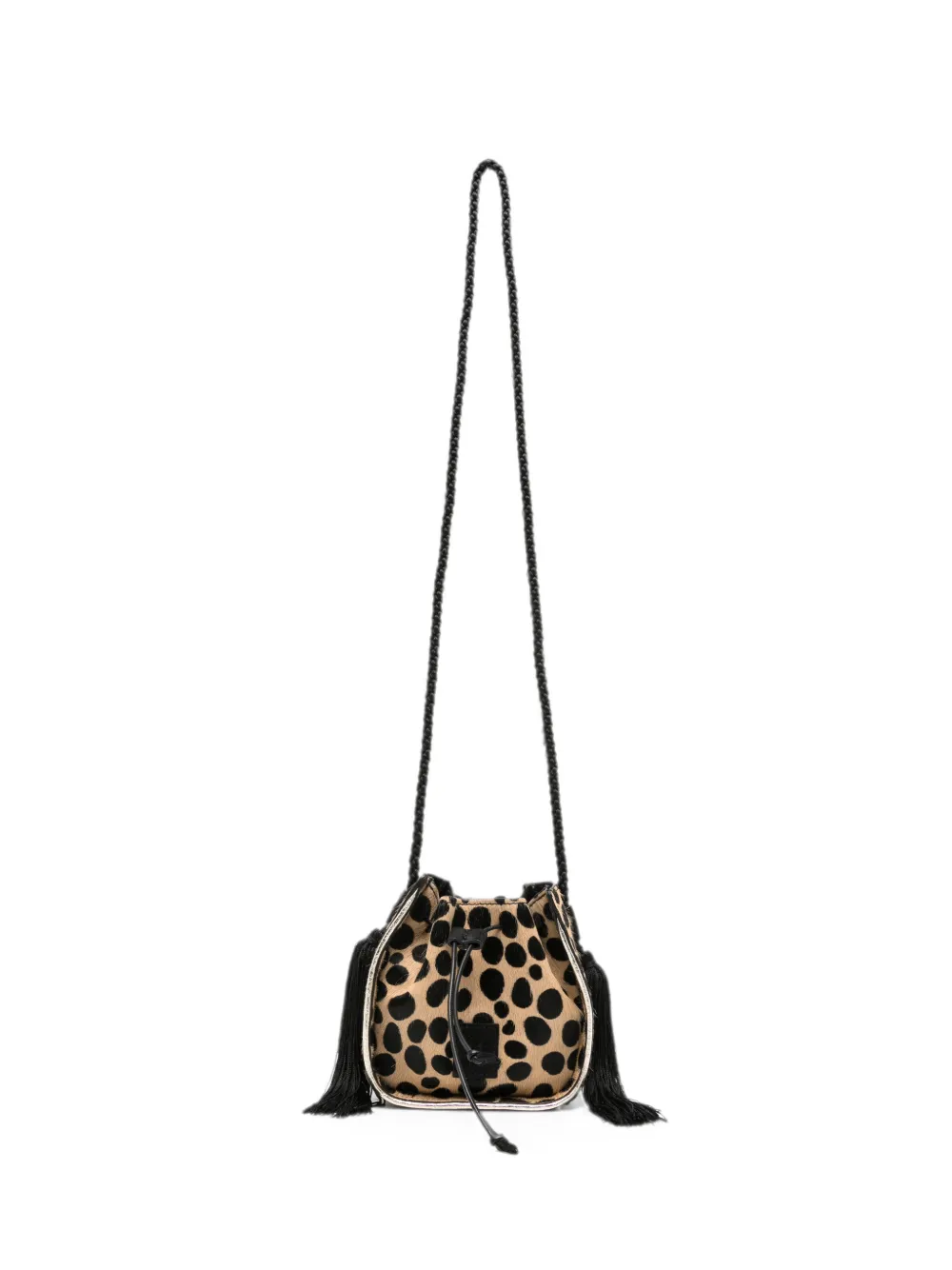 Forte Forte tassel-detail leopard-print shoulder bag - Braun