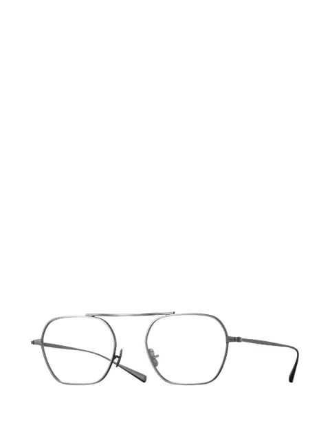 Eyevan7285 Stripes geometric-frame glasses