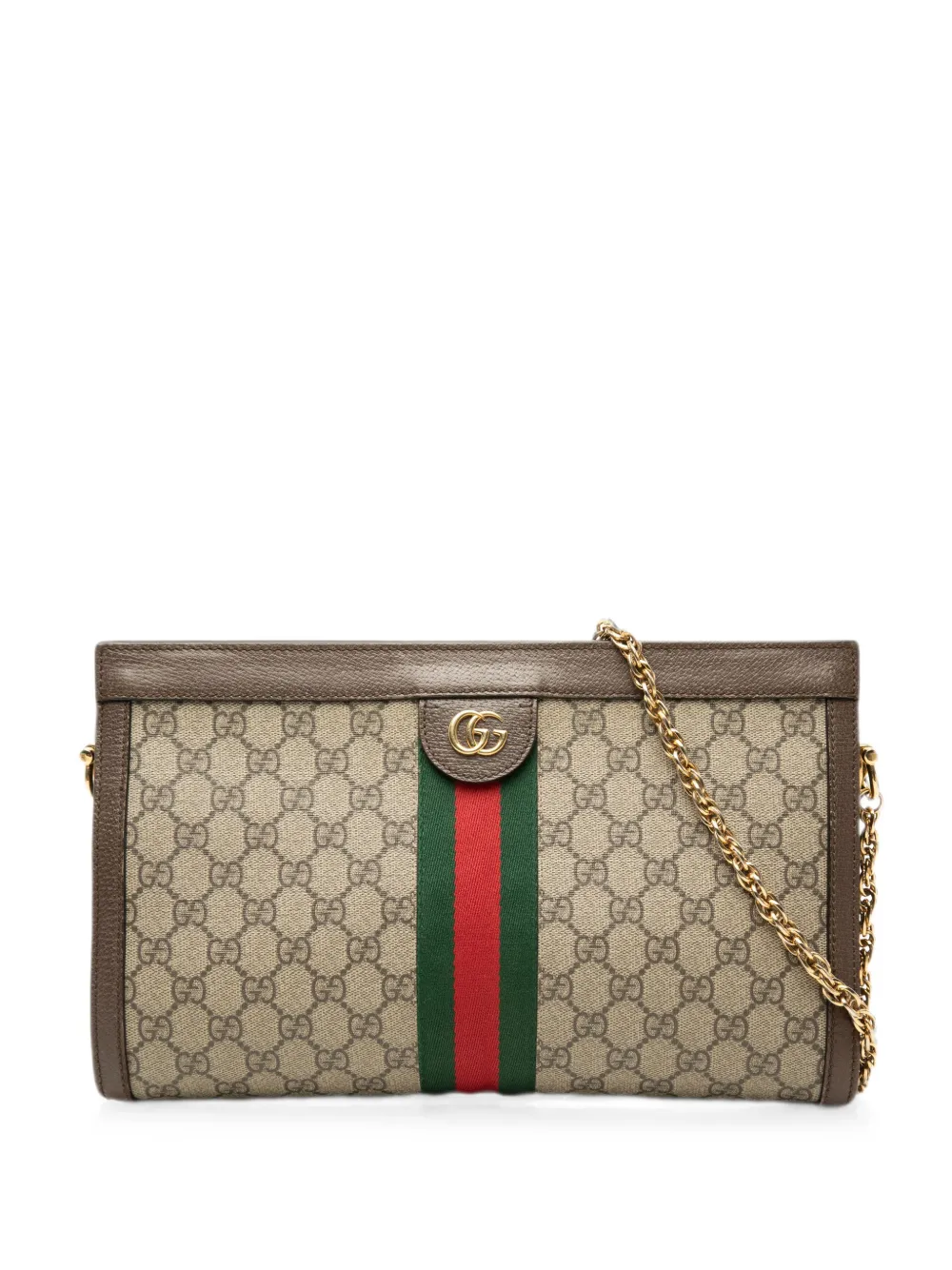 Gucci Pre-Owned 2016-2026 Medium GG Supreme Web Ophidia Chain shoulder bag - Nude