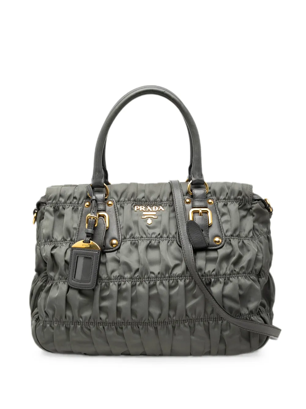 Prada Pre-Owned 2010-2026 Tessuto Gaufre satchel - Grau