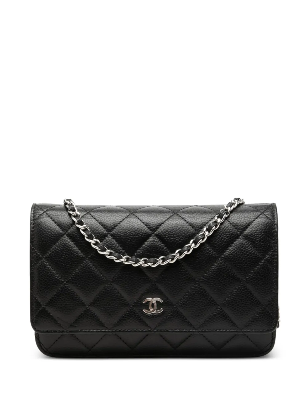 CHANEL Pre-Owned 2021-2026 CC Quilted Caviar Wallet on Chain crossbody bag - Nero