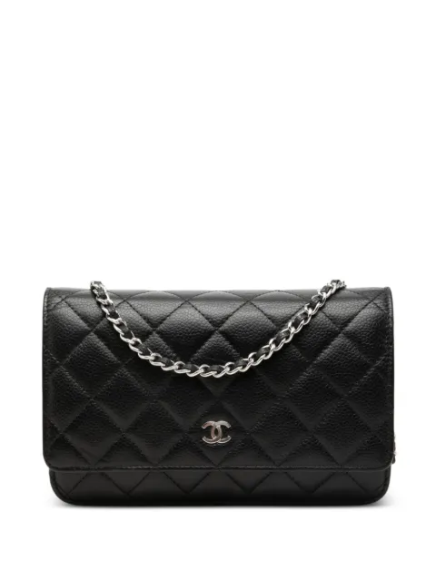 CHANEL Pre-Owned 2021-2026 CC Quilted Caviar Wallet on Chain crossbody bag