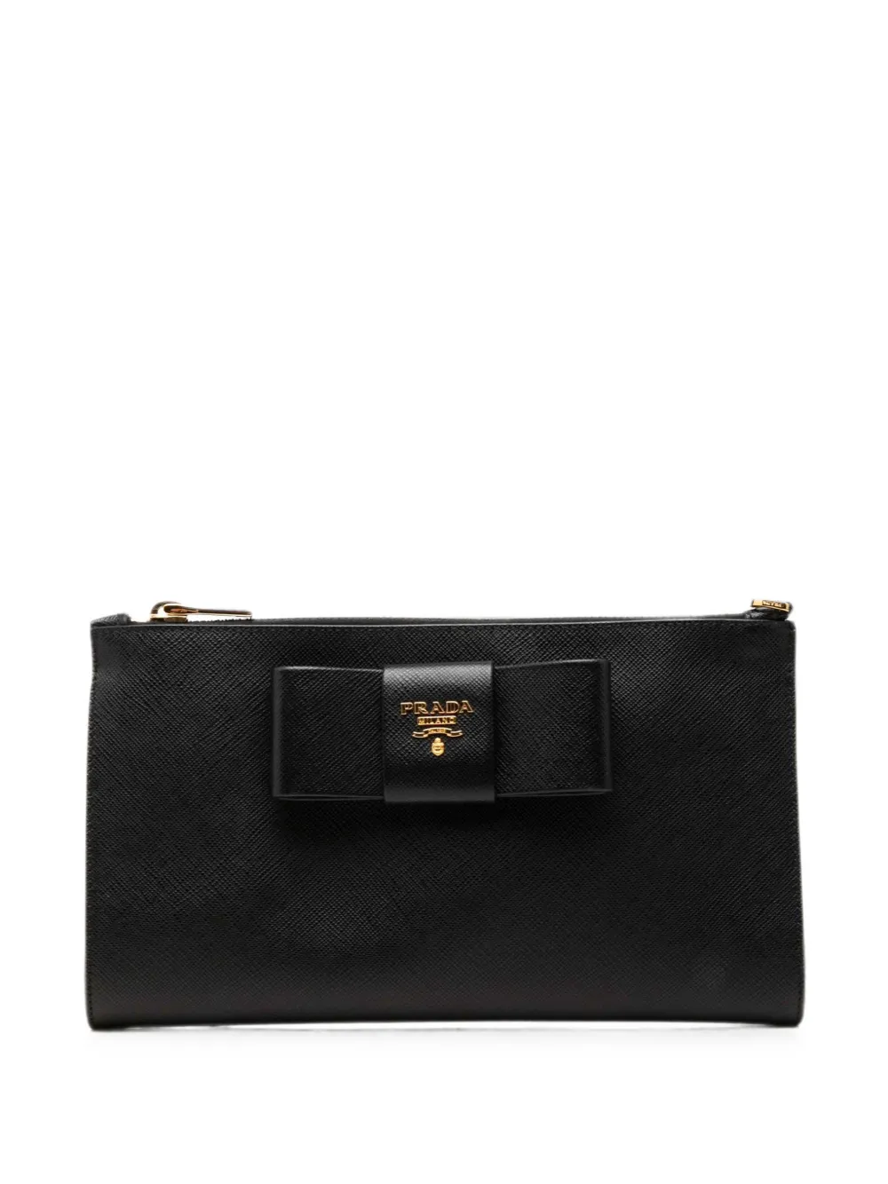 Prada Pre-Owned 2010-2026 Saffiano Bow clutch bag - Schwarz