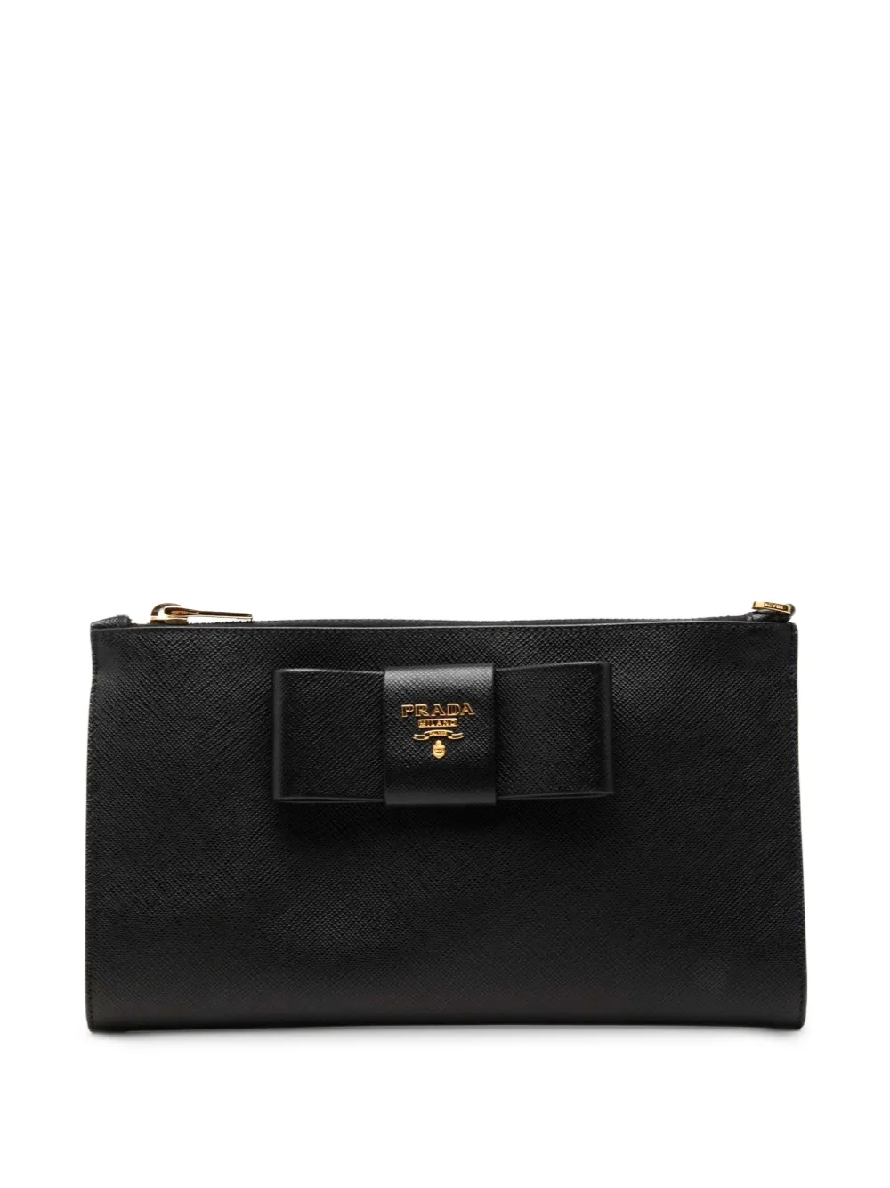 Prada Pre-Owned 2010-2026 Saffiano Bow clutch bag - Nero