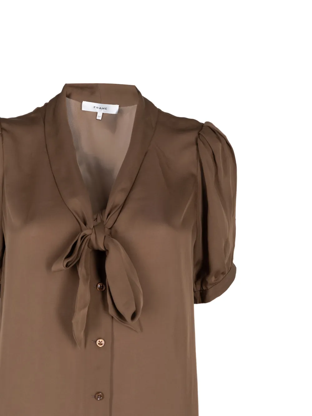 FRAME Sonnet blouse met gestrikte hals Groen