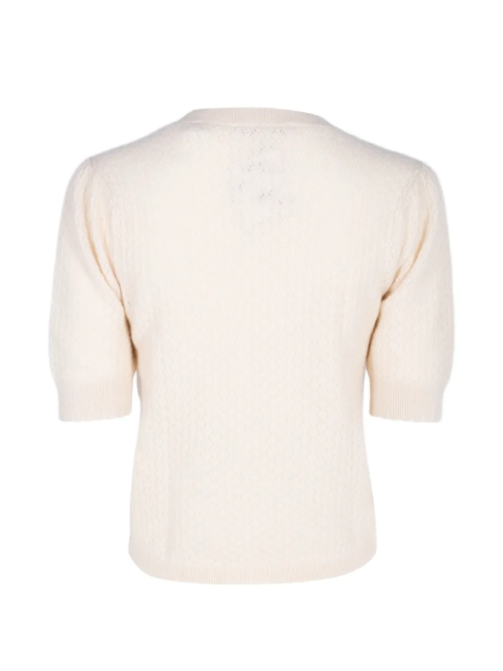 Frame Gathered Honeycomb-knit Sweater in Neutrals, view 2