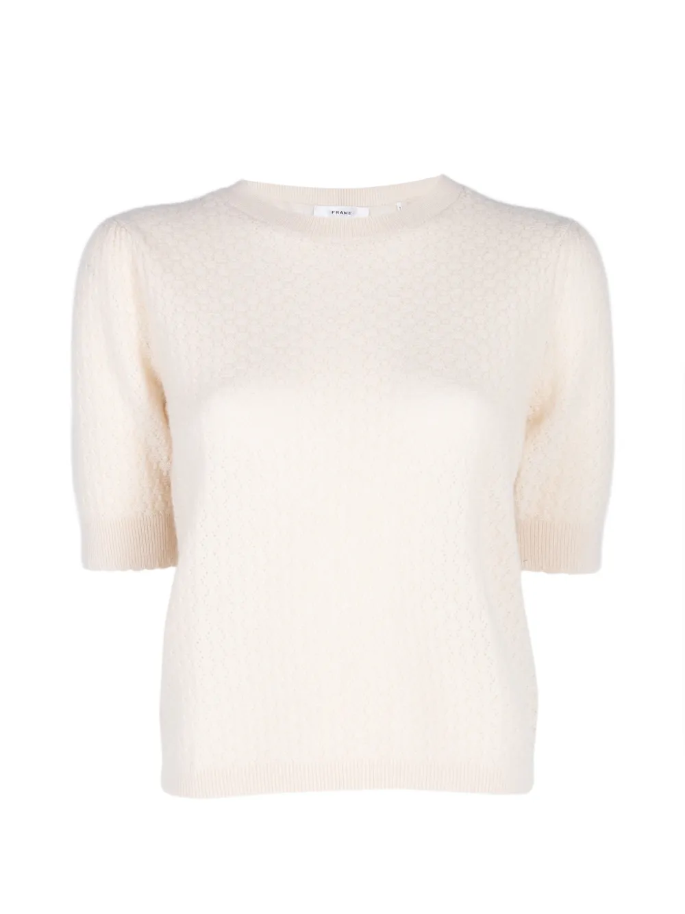 FRAME gathered honeycomb-knit sweater - Toni neutri