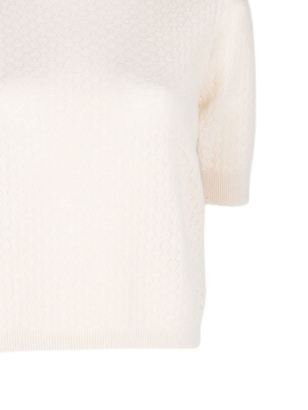 Frame Gathered Honeycomb-knit Sweater in Neutrals, view 3