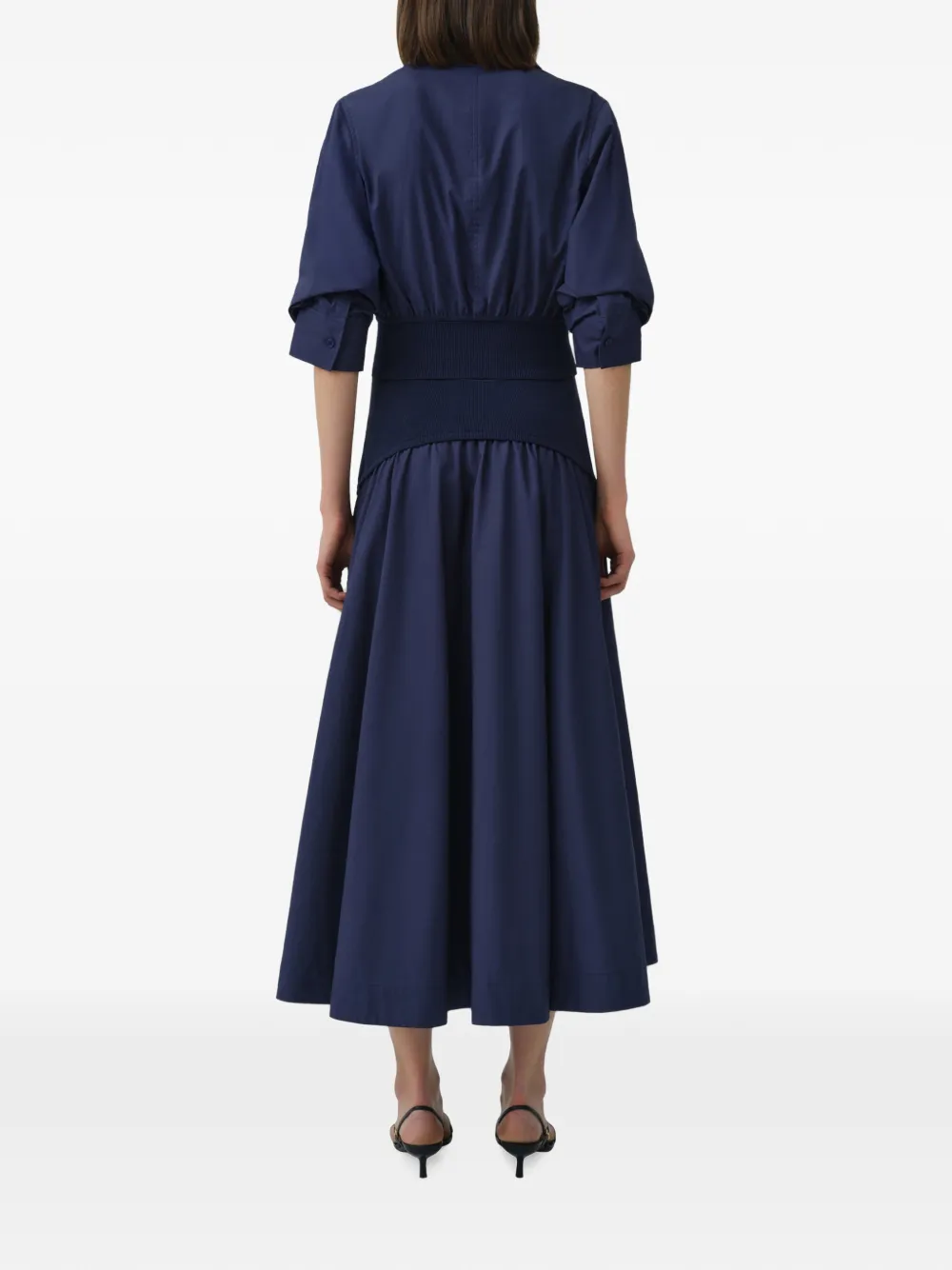 SIMKHAI Stiles blouse met geribbelde taille Blauw