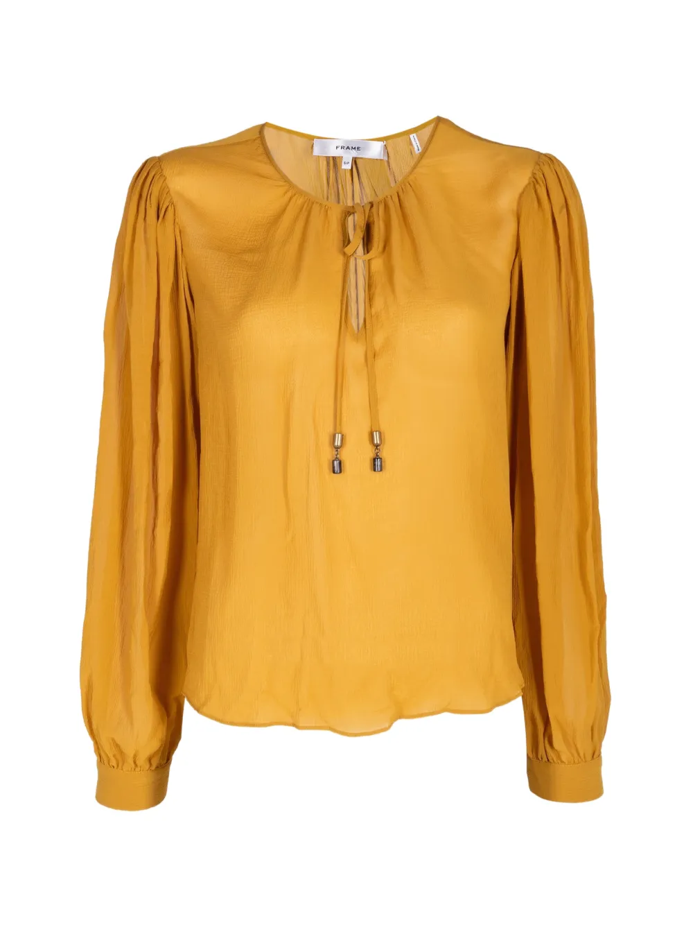 Frame Amulet Silk Blouse In Yellow
