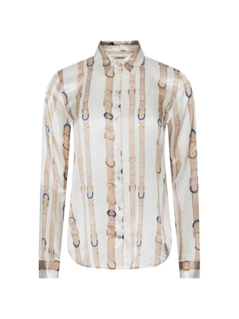 L'Agence Tyler belt-print blouse