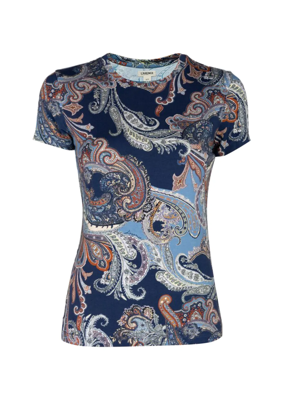 L'agence Ressi Paisley-print T-shirt In Blue