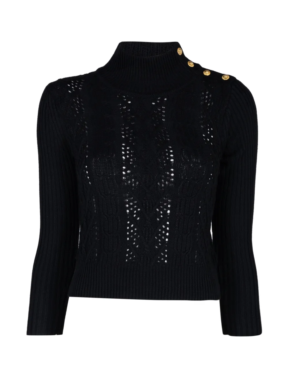 L'agence Kamdyn Cable-knit Sweater In Black