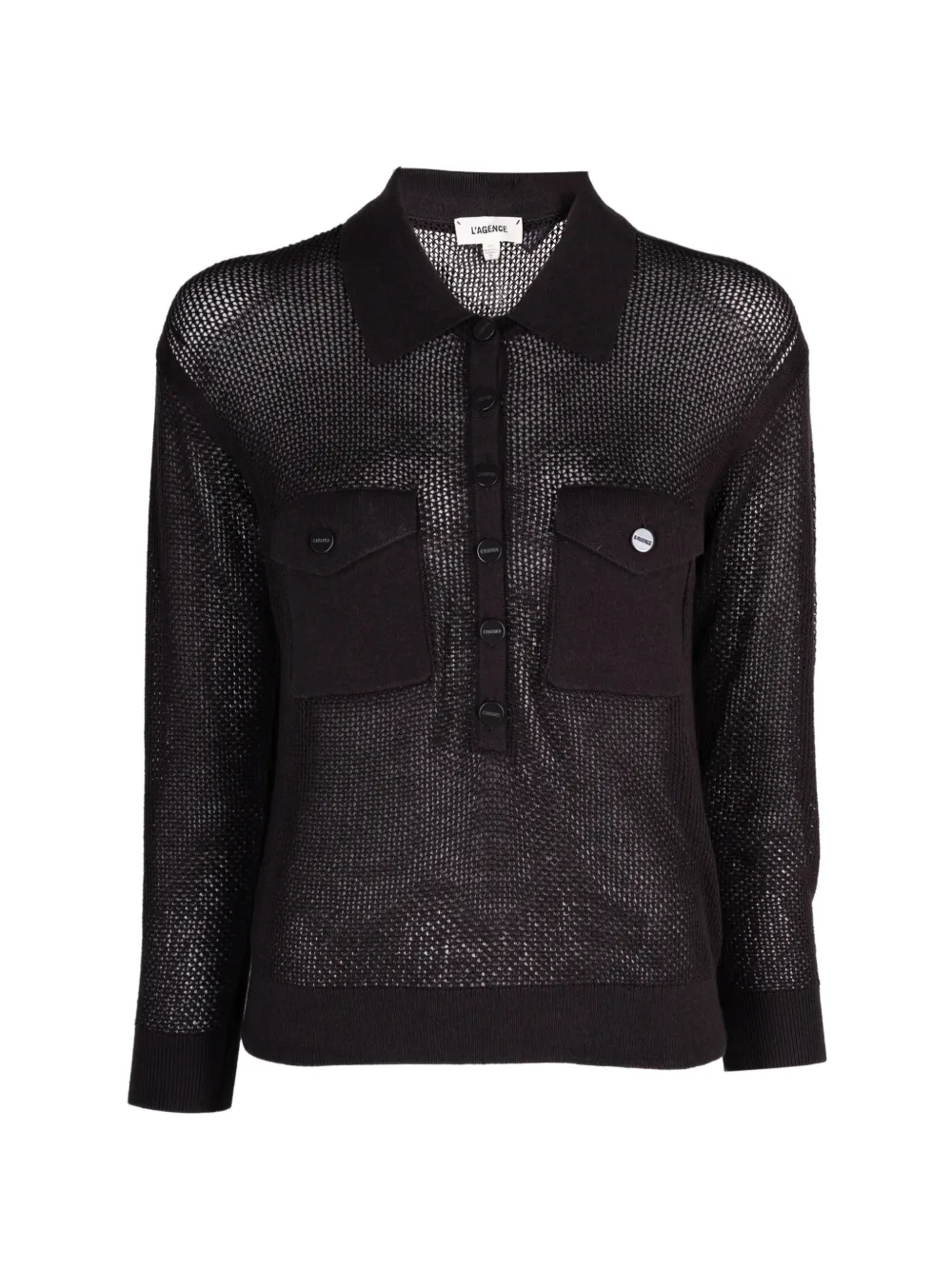 L'Agence Carine pointelle polo top