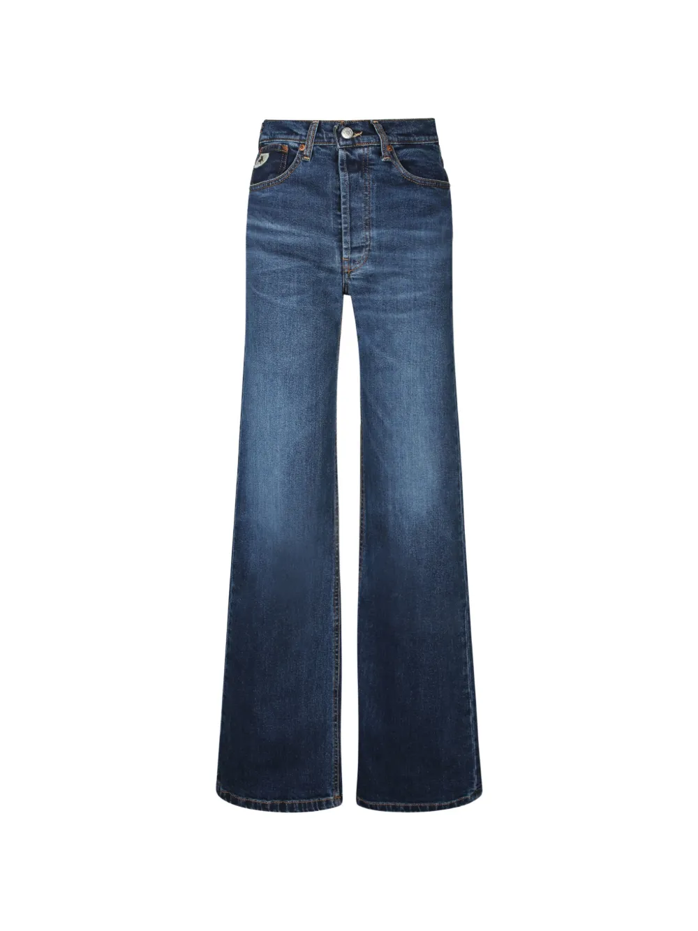 LOIS JEANS logo-patch wide-leg jeans - Blau