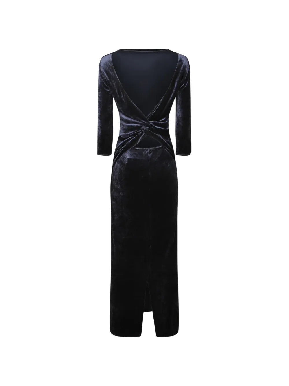 Giorgio Armani Twist-detail Open-back Midi Dress in Blue, view 2
