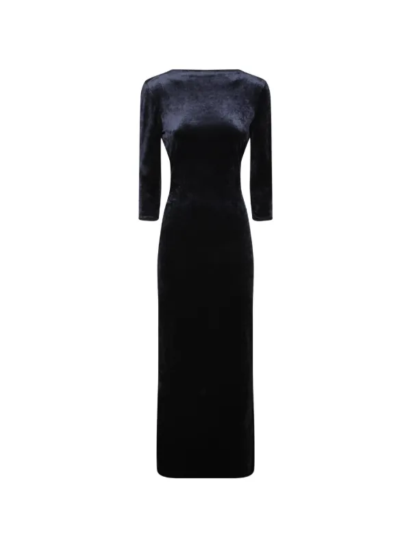 Giorgio Armani Twist-detail Open-back Midi Dress in Blue