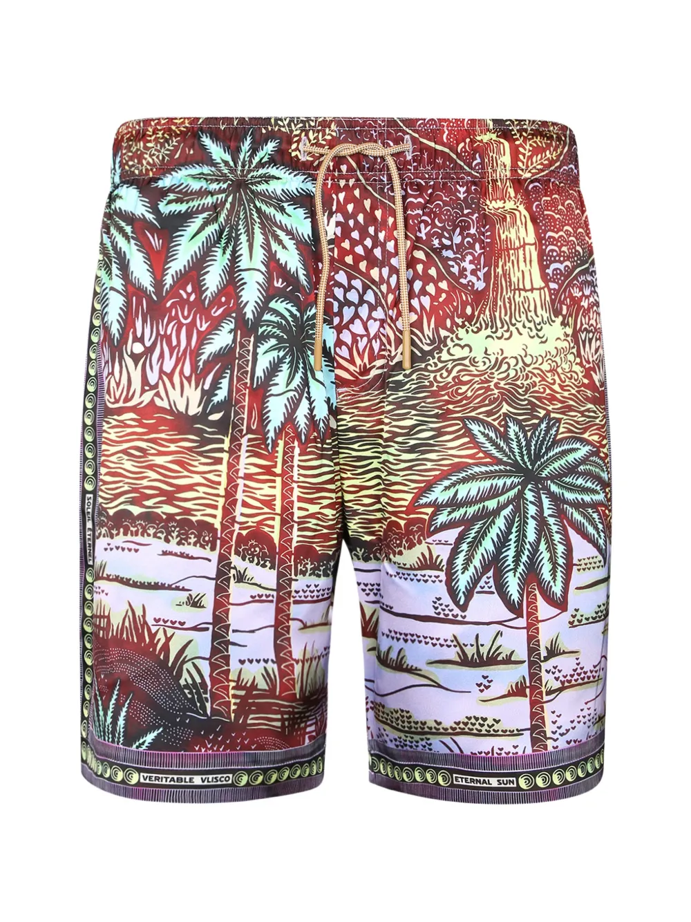 Vlisco Dialogues landscape-print swim shorts