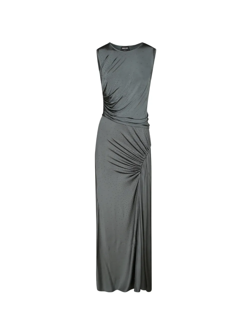 Giorgio Armani crystal-embellished ruched maxi dress - Grau