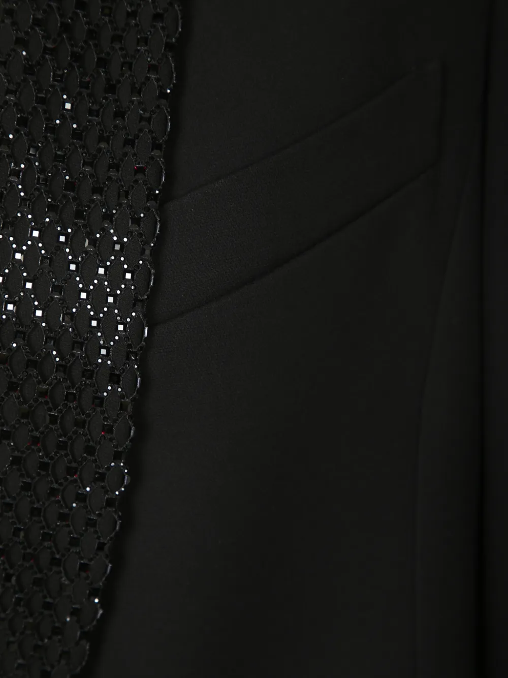 Giorgio Armani Blazer verfraaid met kralen en sjaalrevers Zwart