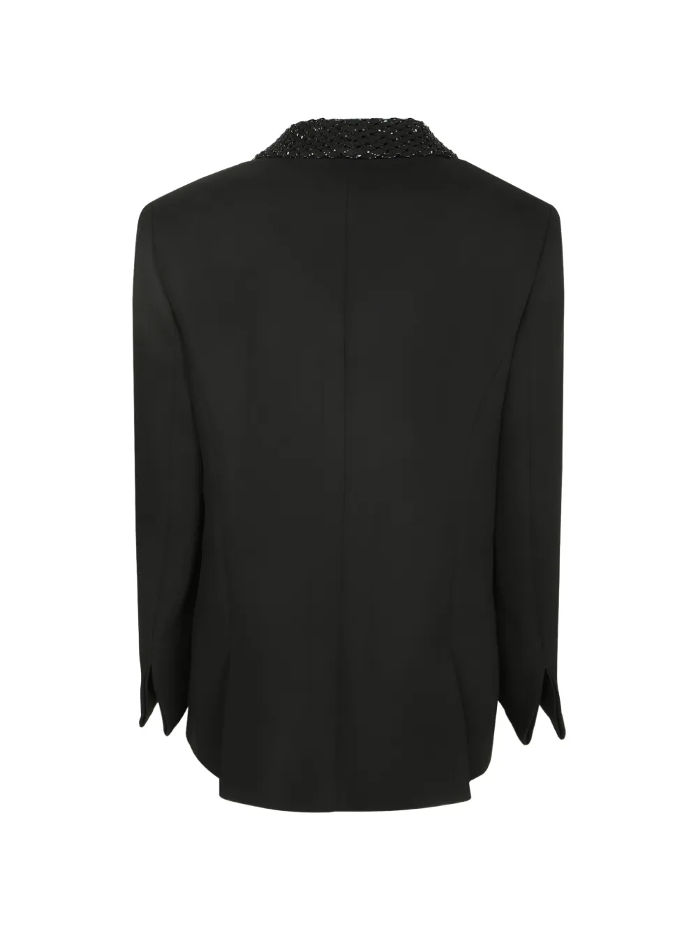 Giorgio Armani Blazer verfraaid met kralen en sjaalrevers Zwart