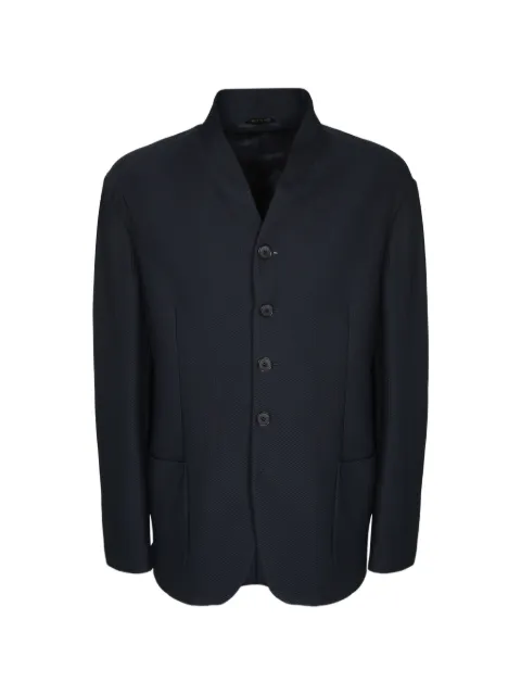 Giorgio Armani honeycomb-knit stand-collar blazer