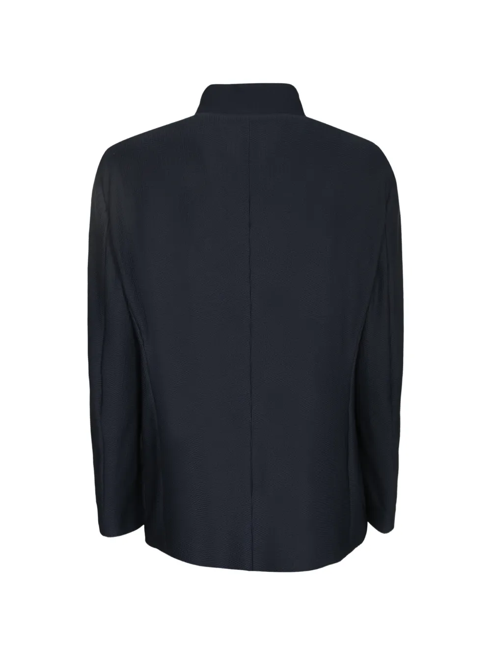 Giorgio Armani Honeycomb gebreide blazer met opstaande kraag Blauw