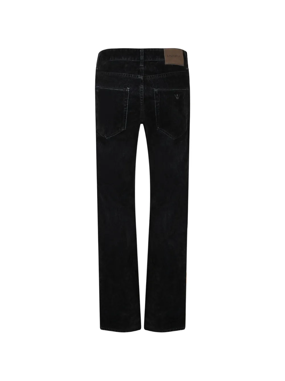 Emporio Armani Straight jeans met logoplakkaat Zwart