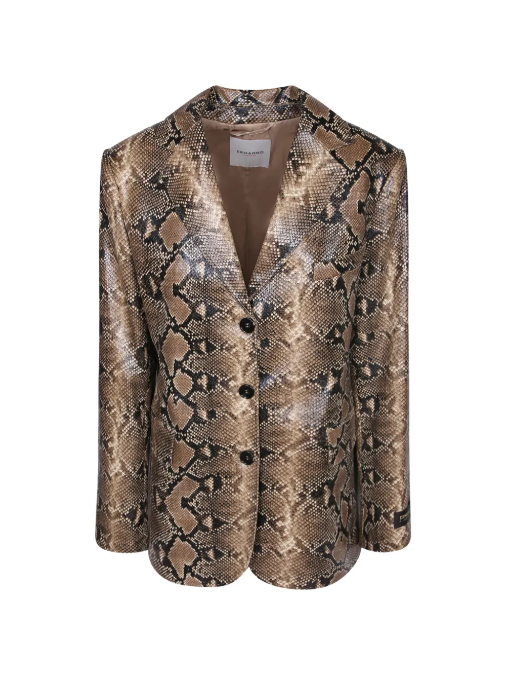 ERMANNO FIRENZE snake-print single-breasted blazer - Braun