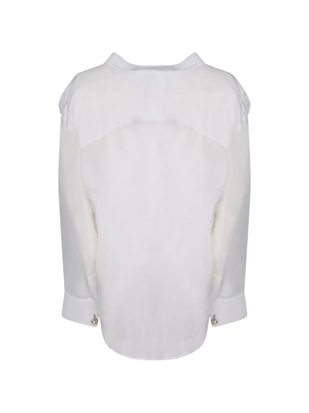 ERMANNO FIRENZE Blouse verfraaid met parels en V-hals Wit
