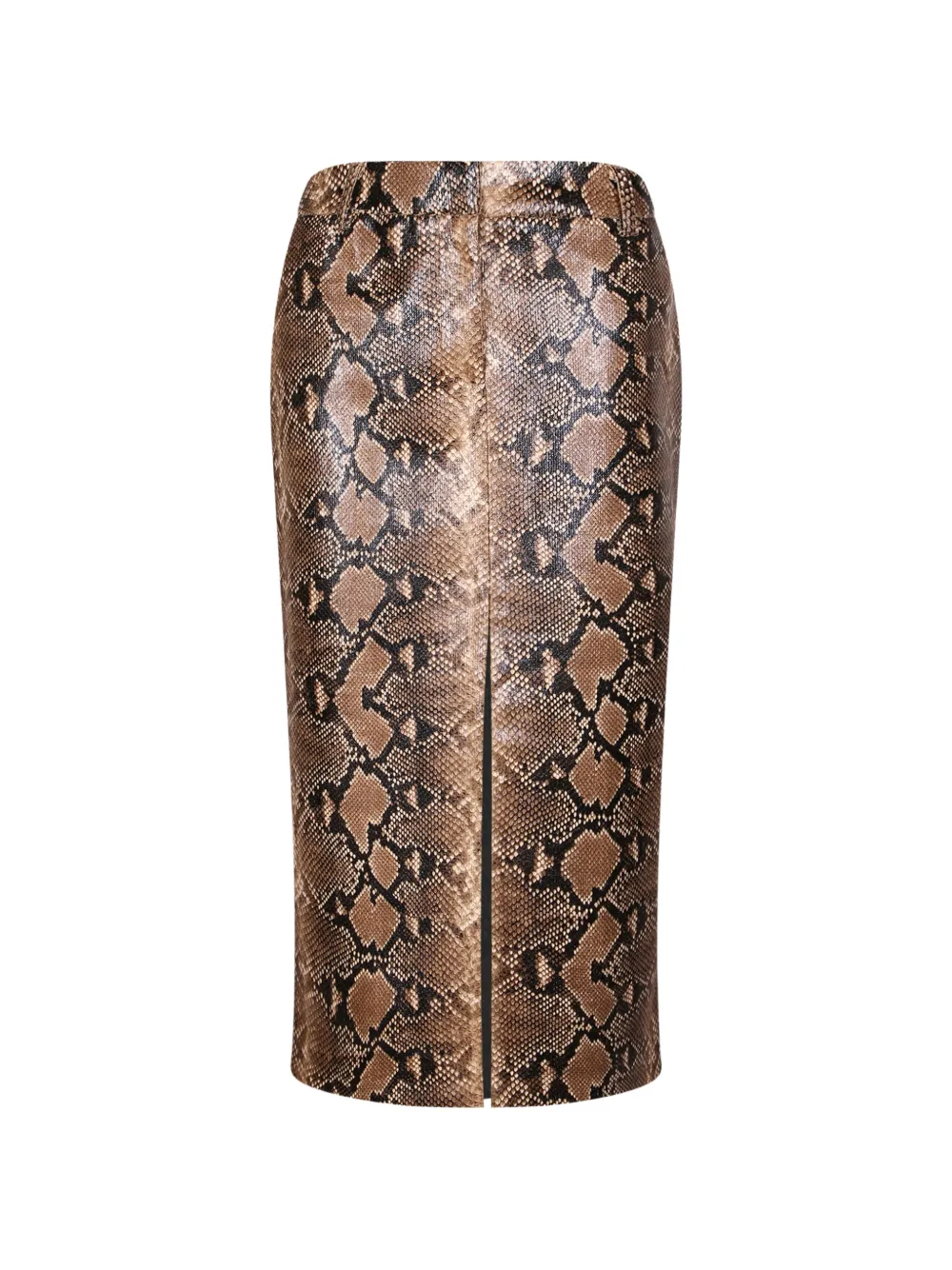ERMANNO FIRENZE snakeskin-effect rear-slit midi skirt Bruin