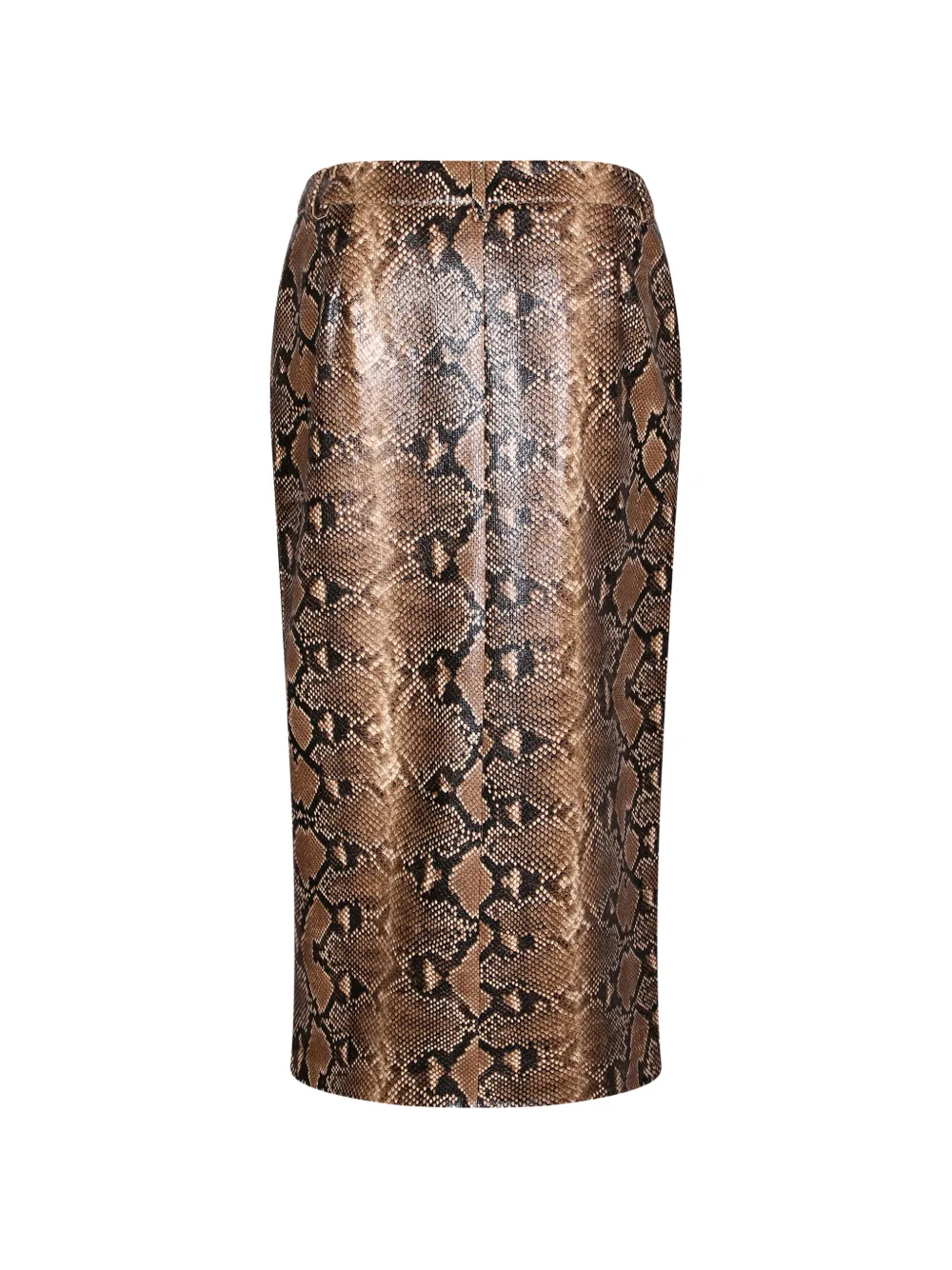 ERMANNO FIRENZE snakeskin-effect rear-slit midi skirt Bruin