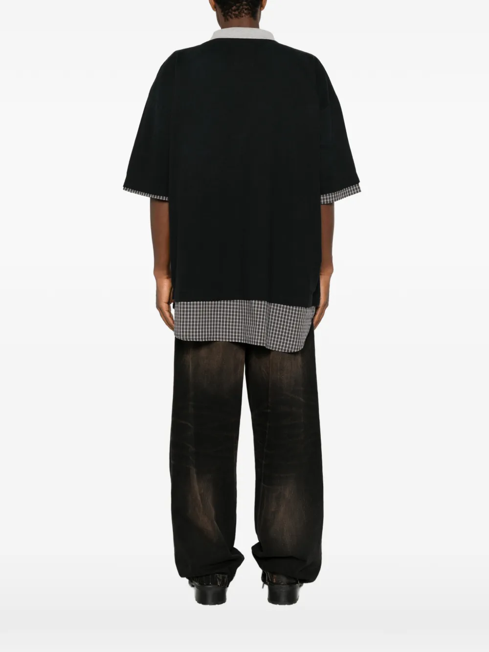 Maison MIHARA YASUHIRO Gelaagd T-shirt met logopatch Zwart