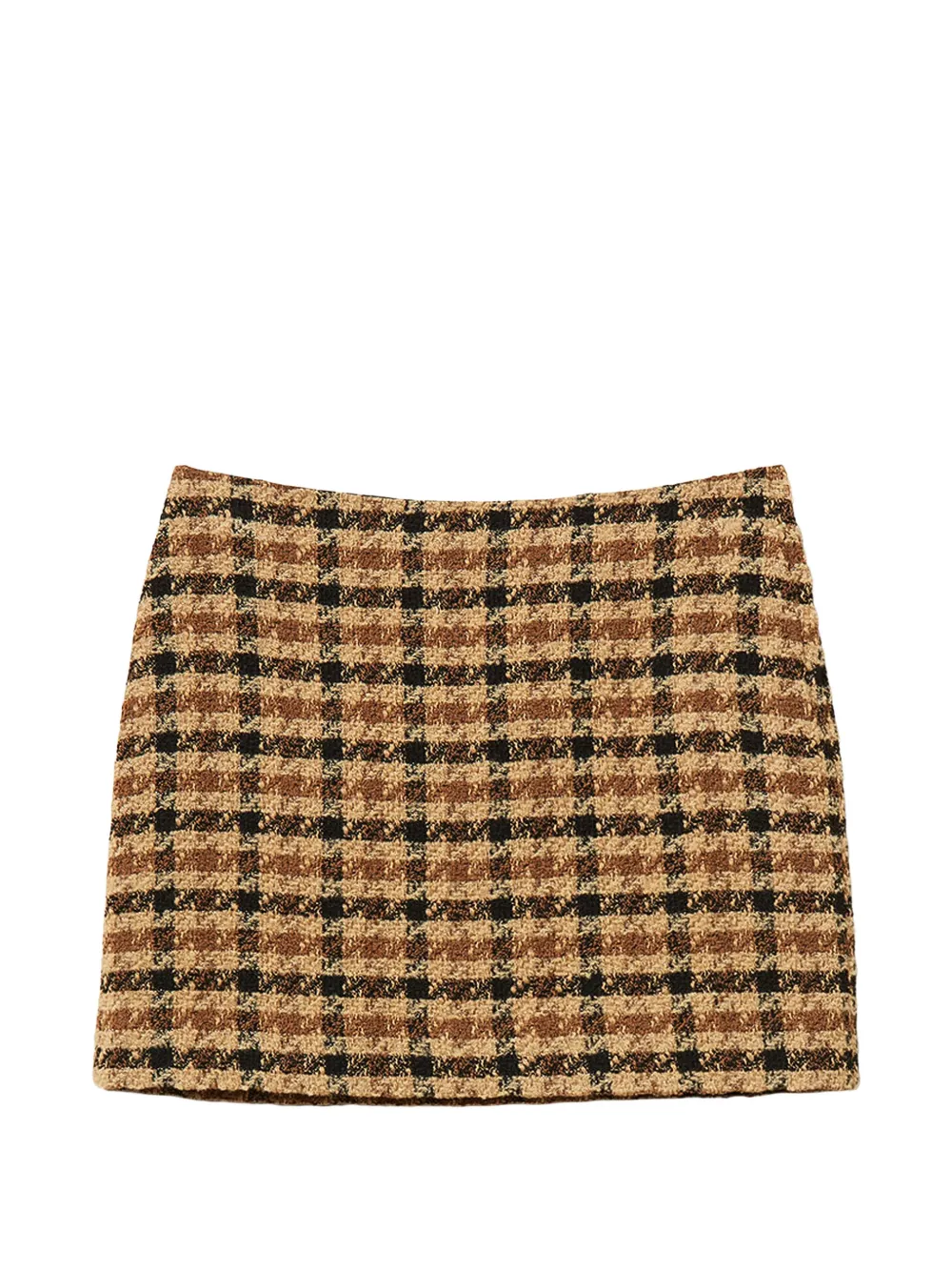 TWINSET Minigonna bouclé a quadri - Marrone