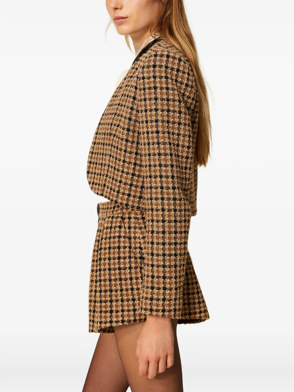 TWINSET check bouclé shorts Bruin
