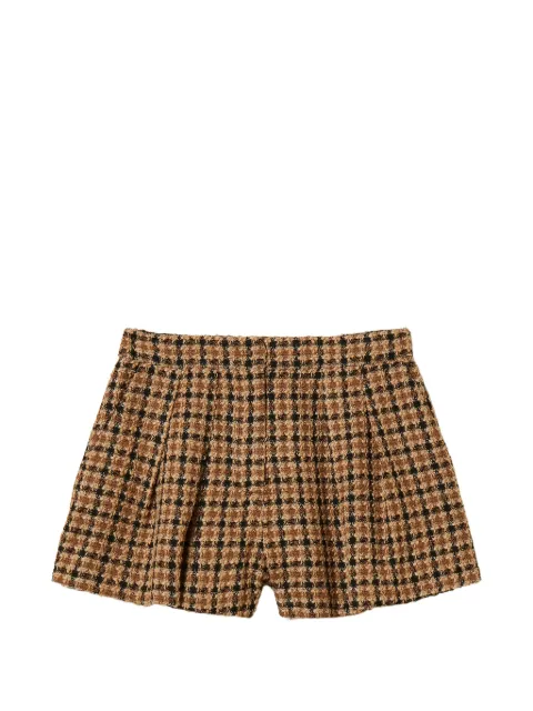 TWINSET check bouclé shorts