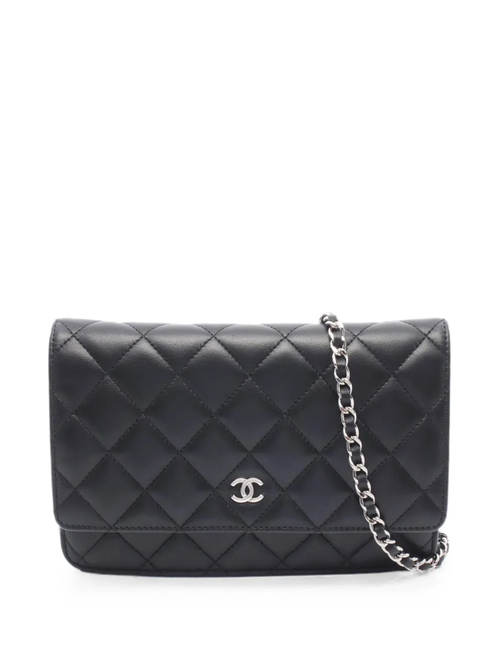 CHANEL Pre-Owned 2013-2014 CC Quilted Lambskin Wallet On Chain crossbody bag - Nero