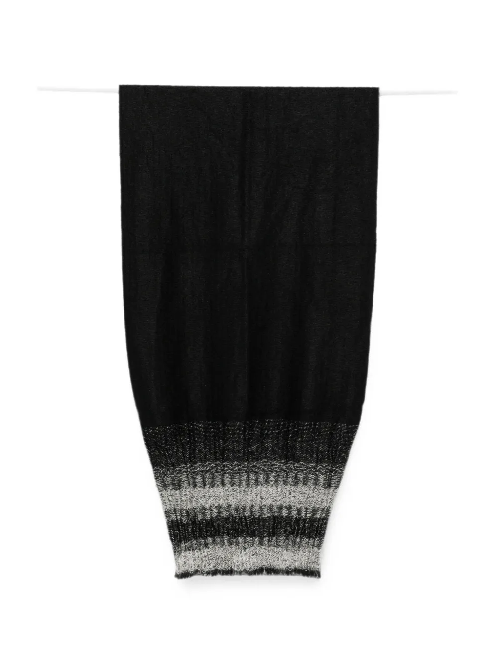 Yohji Yamamoto striped fringed scarf - Schwarz